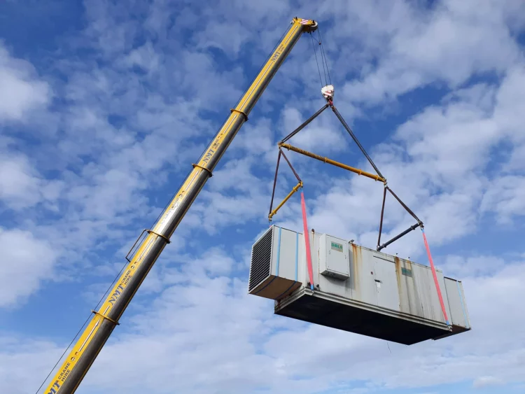 Crane holding generator